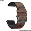 Bracelet cuir silicone Quickfit 22 à 26 mm – Couleur du bracelet coffee