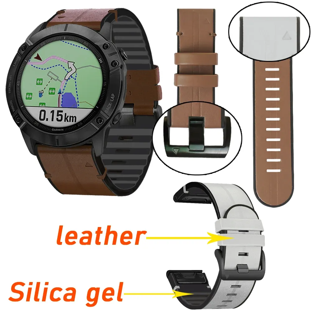 Bracelet cuir silicone Quickfit 22 à 26 mm