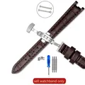 Bracelet cuir souple 12 mm pour Tissot Flamenco – Couleur du bracelet Brown(ZJ)-Steel