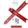 Bracelet cuir souple 12 mm pour Tissot Flamenco – Couleur du bracelet Red(ZJ)-No buckle