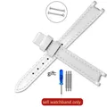 Bracelet cuir souple 12 mm pour Tissot Flamenco – Couleur du bracelet White(LG)-No buckle