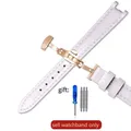 Bracelet cuir souple 12 mm pour Tissot Flamenco – Couleur du bracelet White(LG)-Rose