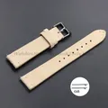 Bracelet cuir suédé vintage 14 à 22 mm à dégagement rapide – Couleur du bracelet Beige