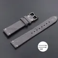 Bracelet cuir suédé vintage 14 à 22 mm à dégagement rapide – Couleur du bracelet Dark Grey