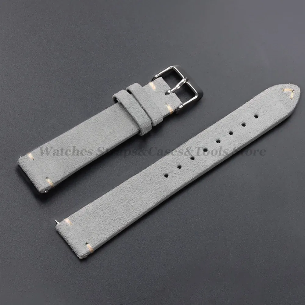 Bracelet cuir suédé vintage 14 à 22 mm à dégagement rapide
