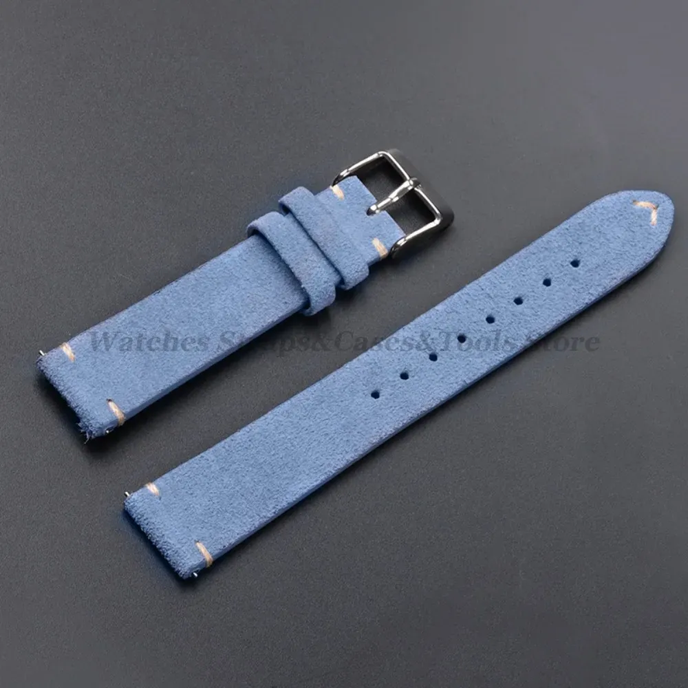 Bracelet cuir suédé vintage 14 à 22 mm à dégagement rapide