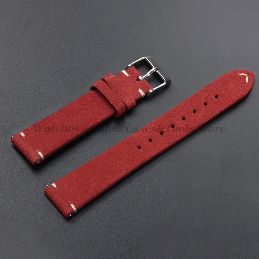 Bracelet cuir suédé vintage 14 à 22 mm à dégagement rapide