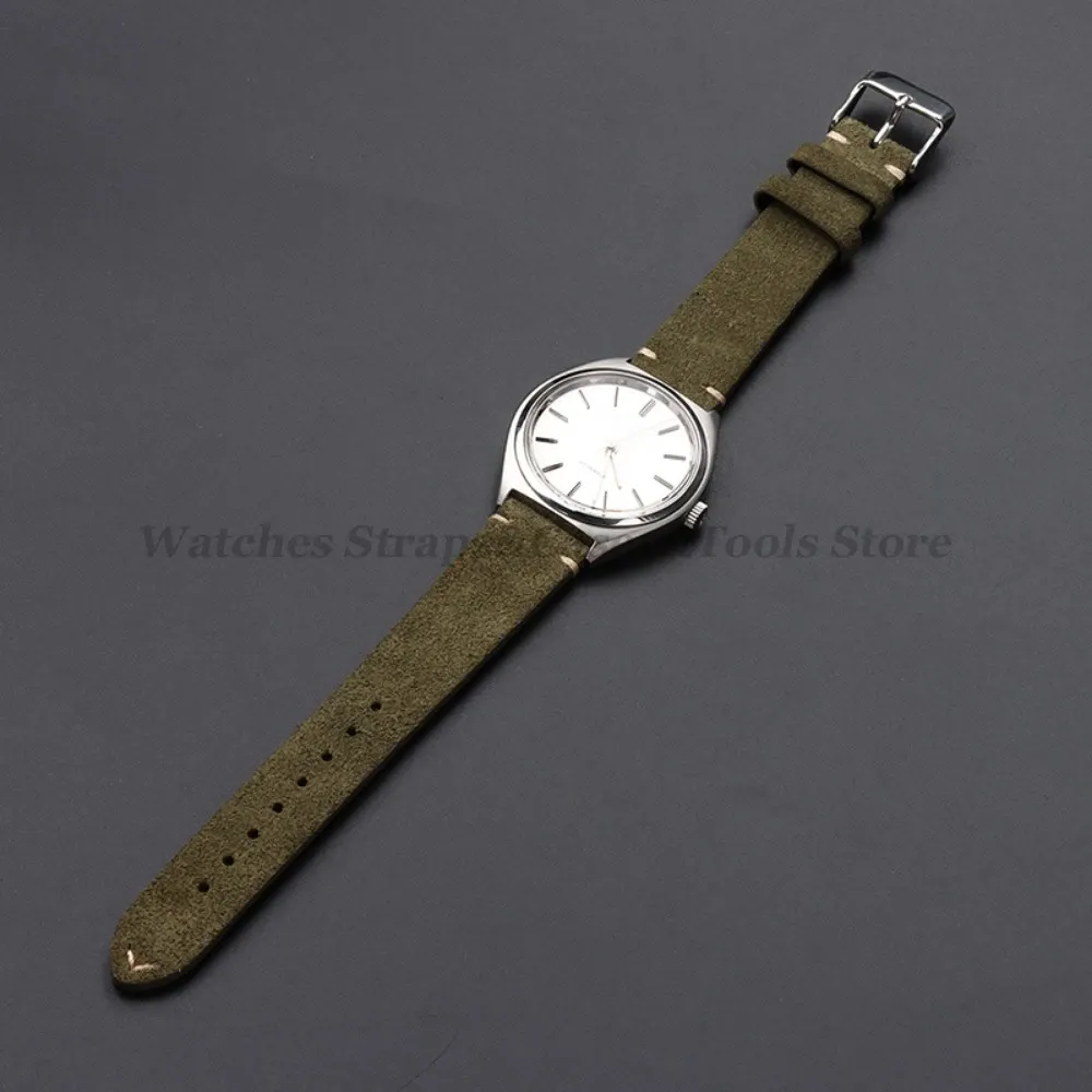 Bracelet cuir suédé vintage 14 à 22 mm à dégagement rapide