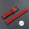 Bracelet cuir suédé vintage 14 à 22 mm à dégagement rapide – Couleur du bracelet Red