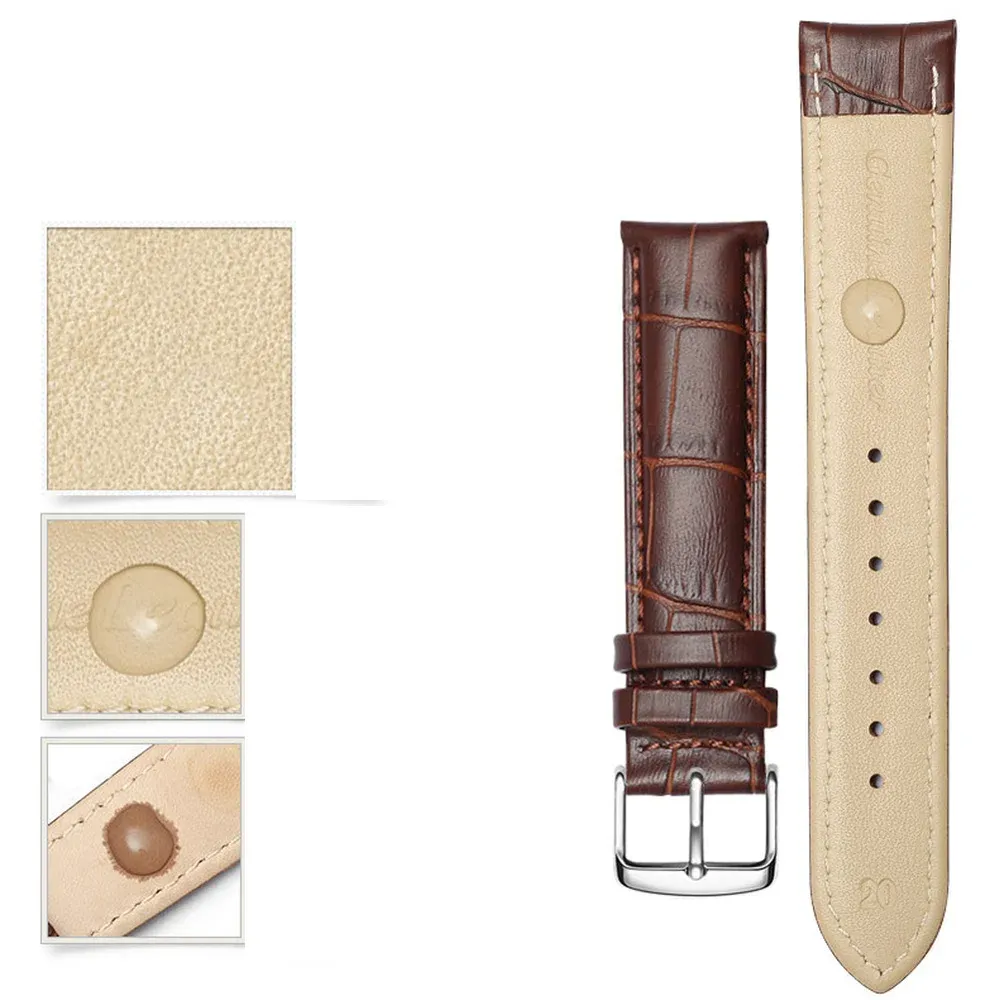 Bracelet cuir universel 12 à 22 mm remplacement
