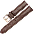 Bracelet cuir universel 12 à 22 mm remplacement – Couleur du bracelet Or rose brun