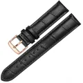 Bracelet cuir universel 12 à 22 mm remplacement – Couleur du bracelet Or rose noir
