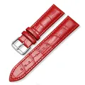 Bracelet cuir universel 12 à 22 mm remplacement – Couleur du bracelet Rouge