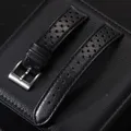 Bracelet cuir universel 18 à 22 mm doux et respirant – Couleur du bracelet Black