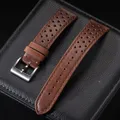 Bracelet cuir universel 18 à 22 mm doux et respirant – Couleur du bracelet Dark Brown