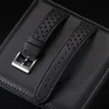 Bracelet cuir universel 18 à 22 mm doux et respirant – Couleur du bracelet Matte Black