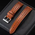 Bracelet cuir universel 18 à 22 mm doux et respirant – Couleur du bracelet Red Brown