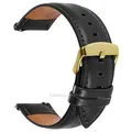 Bracelet cuir vache 18 à 24 mm dégagement rapide – Couleur du bracelet black-gold buckle