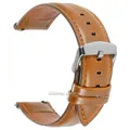 Bracelet cuir vache 18 à 24 mm dégagement rapide – Couleur du bracelet brown-steel buckle