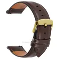 Bracelet cuir vache 18 à 24 mm dégagement rapide – Couleur du bracelet dark brown-gold