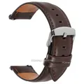Bracelet cuir vache 18 à 24 mm dégagement rapide – Couleur du bracelet dark brown-steel
