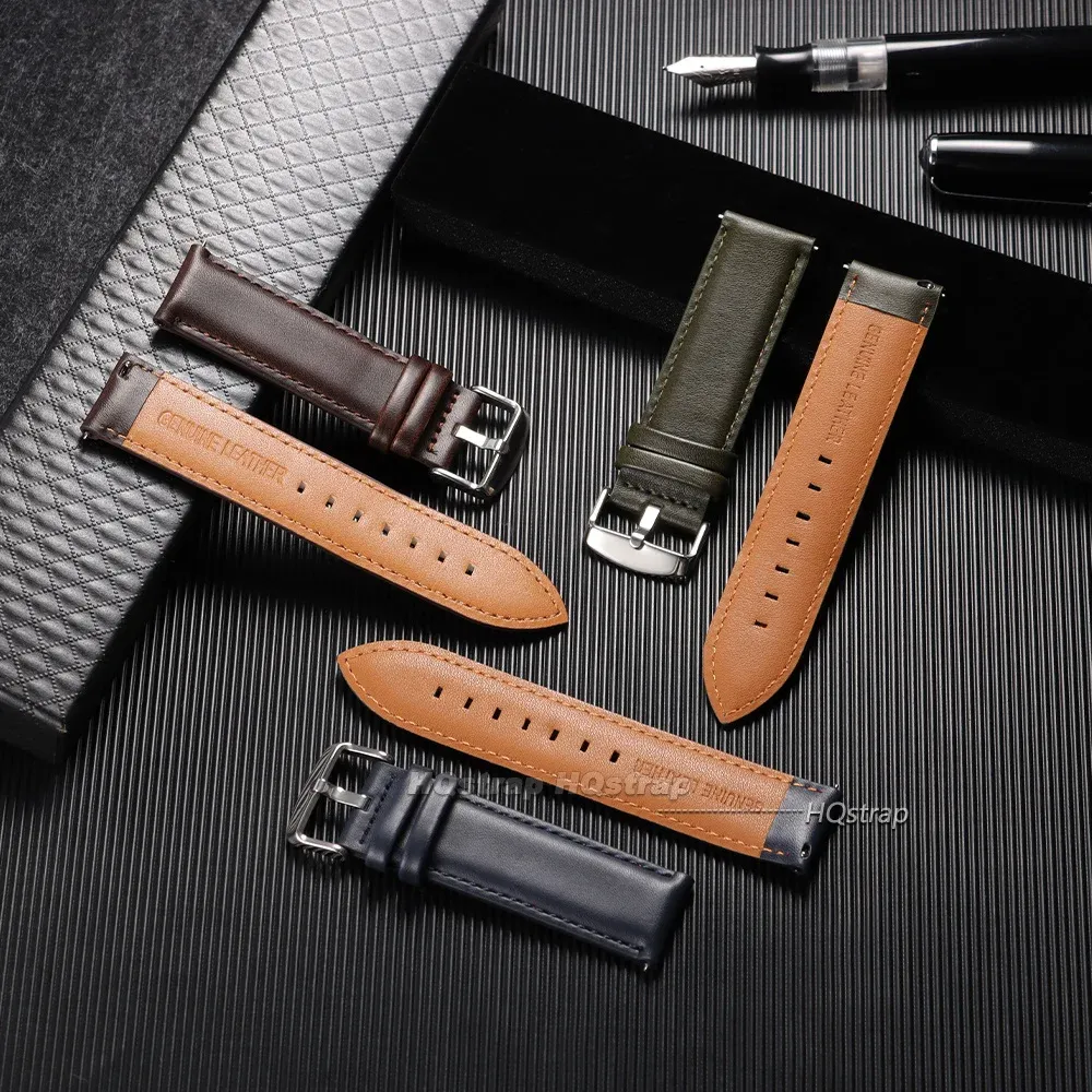Bracelet cuir vache 18 à 24 mm dégagement rapide