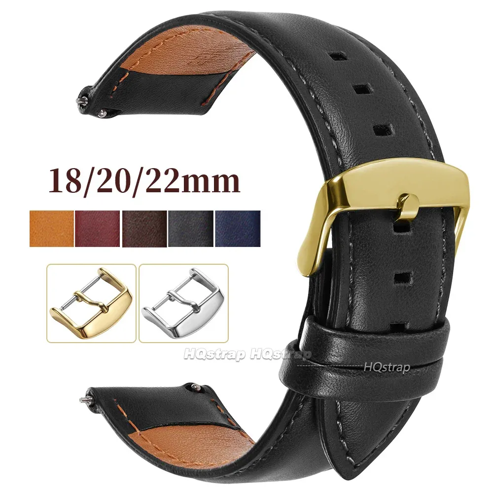 Bracelet cuir vache 18 à 24 mm dégagement rapide