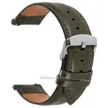 Bracelet cuir vache 18 à 24 mm dégagement rapide – Couleur du bracelet green-steel buckle