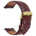 Bracelet cuir vache 18 à 24 mm dégagement rapide – Couleur du bracelet red-gold buckle