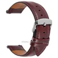 Bracelet cuir vache 18 à 24 mm dégagement rapide – Couleur du bracelet red-steel buckle