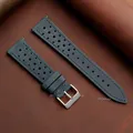 Bracelet cuir vache 18 à 24 mm rétro rapide – Couleur du bracelet blue