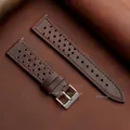 Bracelet cuir vache 18 à 24 mm rétro rapide – Couleur du bracelet dark brown