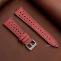 Bracelet cuir vache 18 à 24 mm rétro rapide – Couleur du bracelet red
