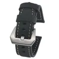 Bracelet cuir vache 20 à 26 mm pour Panerai – Couleur du bracelet Black-Silver Buckle
