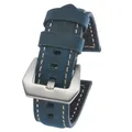 Bracelet cuir vache 20 à 26 mm pour Panerai – Couleur du bracelet Blue-Silver Buckle