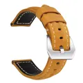 Bracelet cuir vache 20 à 26 mm pour Panerai – Couleur du bracelet Brown-Silver Buckle