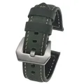 Bracelet cuir vache 20 à 26 mm pour Panerai – Couleur du bracelet Green-Silver Buckle