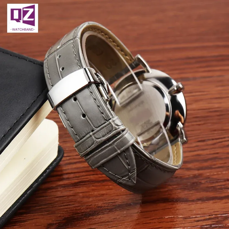 Bracelet cuir vache gris 14 à 21 mm souple