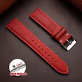 Bracelet cuir vache vintage 14 à 24 mm à dégagement rapide – Couleur du bracelet Red