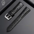 Bracelet cuir veau 12 à 22 mm fermoir argenté doré – Couleur du bracelet Black