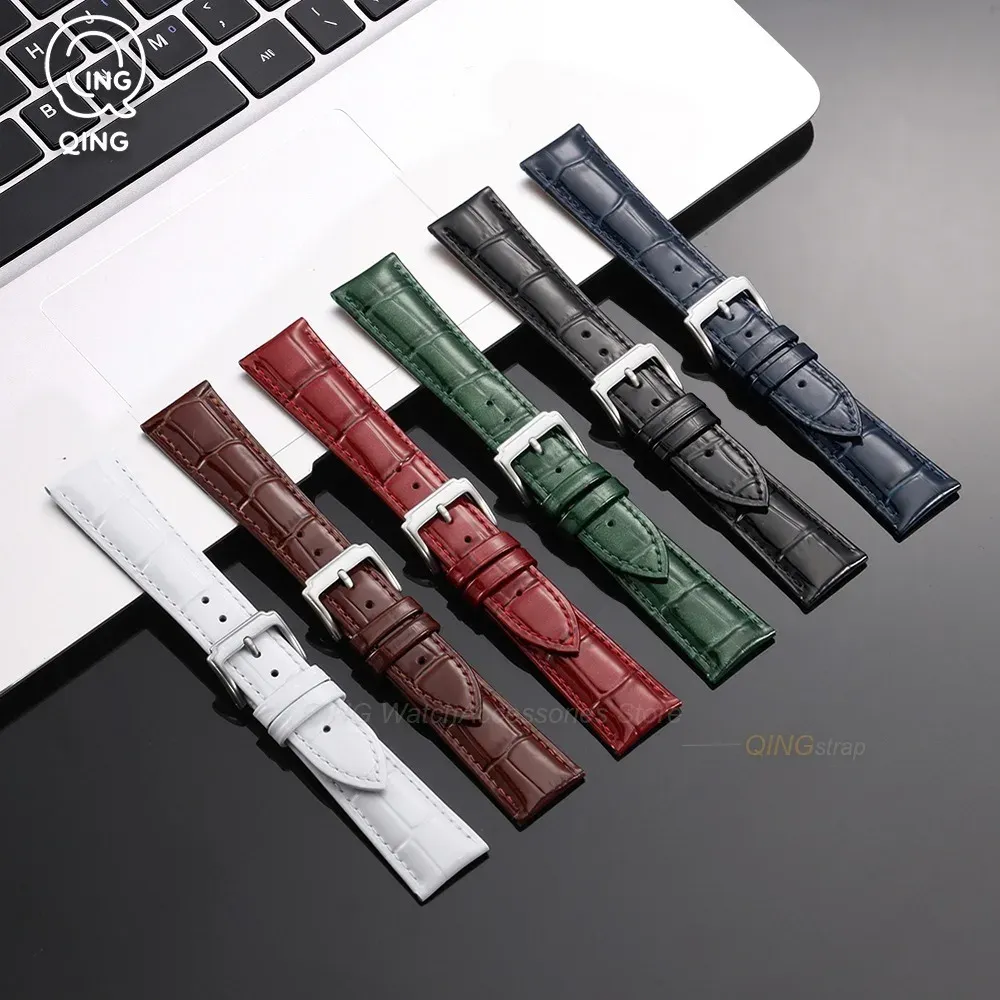 Bracelet cuir veau 12 à 22 mm fermoir argenté doré