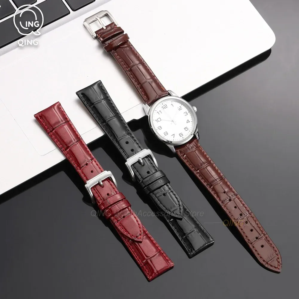 Bracelet cuir veau 12 à 22 mm fermoir argenté doré