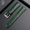 Bracelet cuir veau 12 à 22 mm fermoir argenté doré – Couleur du bracelet Green