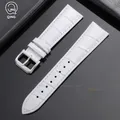 Bracelet cuir veau 12 à 22 mm fermoir argenté doré – Couleur du bracelet White