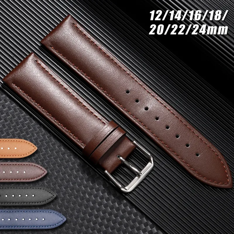 Bracelet cuir veau 12 à 24 mm universel