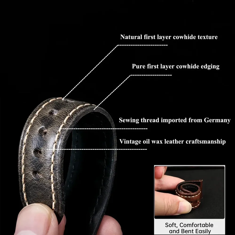 Bracelet cuir veau 20 à 24 mm pour Huawei et Samsung