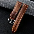 Bracelet cuir veau 20 à 24 mm pour Huawei et Samsung – Couleur du bracelet Light Brown-silver