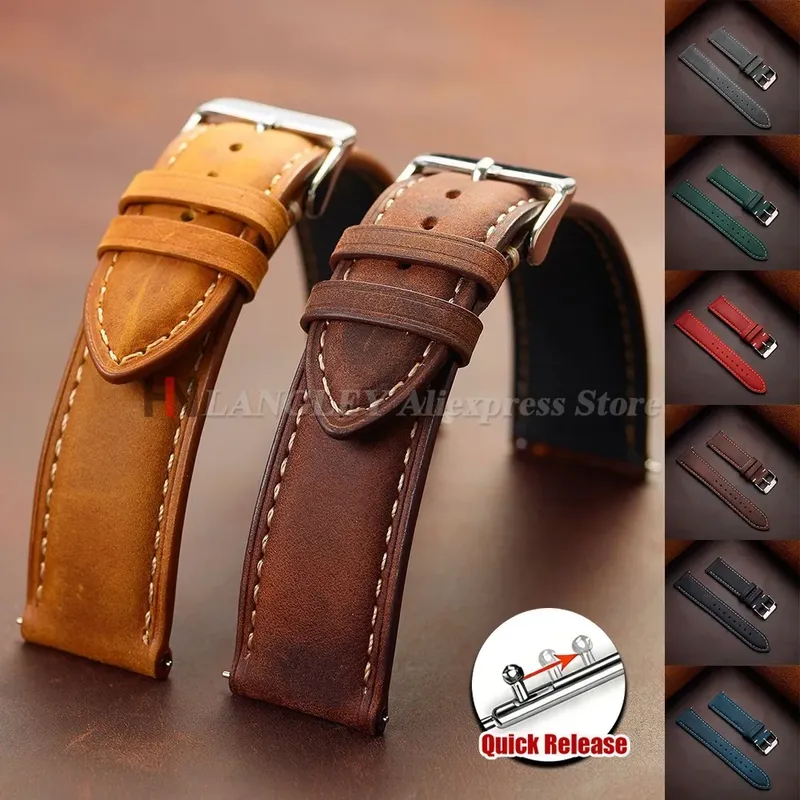 Bracelet cuir vintage 14 à 24 mm pour Samsung Galaxy Watch
