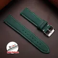 Bracelet cuir vintage 14 à 24 mm pour Samsung Galaxy Watch – Couleur du bracelet Green