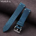Bracelet cuir vintage 18 à 22 mm – Couleur du bracelet Blue
